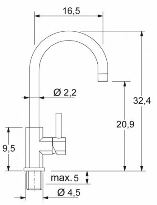 Alva Aqua Juna Spültischarmatur hoher Festauslauf, Chrom 3