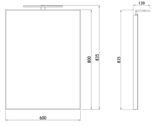 Alva Aqua Forta Kristallspiegel 60x80cm IR Sensor, LED 8 W 3