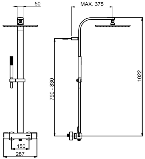 Alva Aqua Spa Duschsystem mit Thermostat, Chrom 3