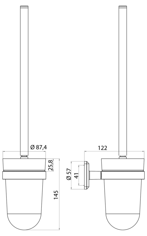 Alva Aqua Prima Toilettenbürstengarnitur mit Kristallglas satiniert, Chrom 3