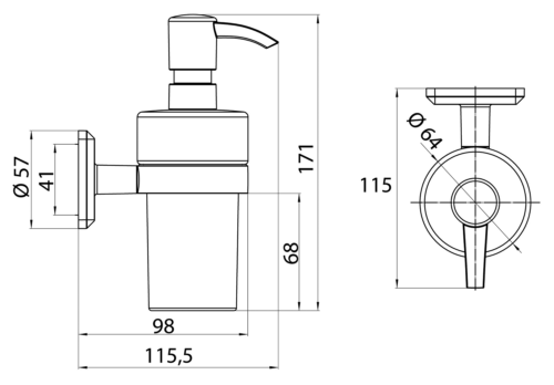 Alva Aqua Prima Seifenspender mit Kristallglas klar, Chrom 3