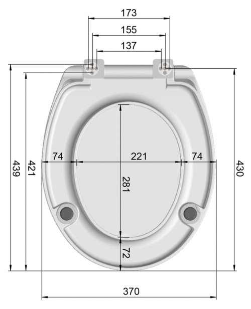 Alva Aqua Varia WC-Sitz mit Sitzerhöhung 5cm, Absenkautom., Edelstahlscharn.,Weiß 3