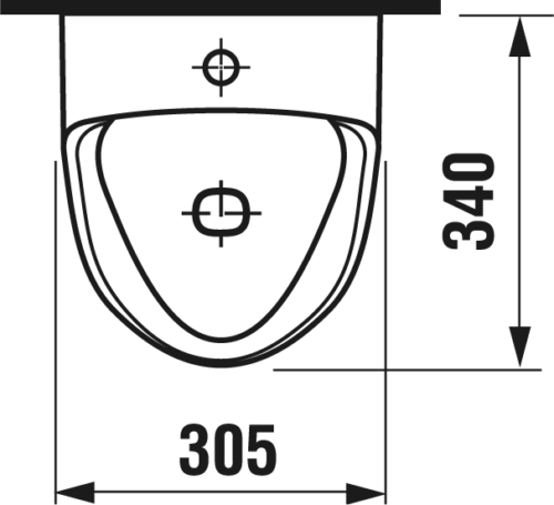 Alva Aqua Una Urinal Zulauf außen, Weiß 1